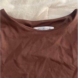 Brown racer back bodysuit L